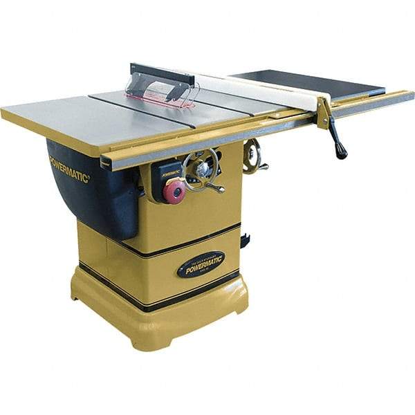 Jet - 10" Blade Diam, 5/8" Arbor Diam, 1 Phase Table Saw - 115/230 Volt, 3-1/8" Cutting Depth - Apex Tool & Supply