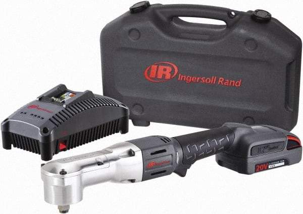 Ingersoll-Rand - 1/2" Drive 20 Volt Angled Cordless Impact Wrench & Ratchet - 1,900 RPM, 3,000 BPM, 180 Ft/Lb Torque, 1 Lithium-Ion Battery Included - Apex Tool & Supply
