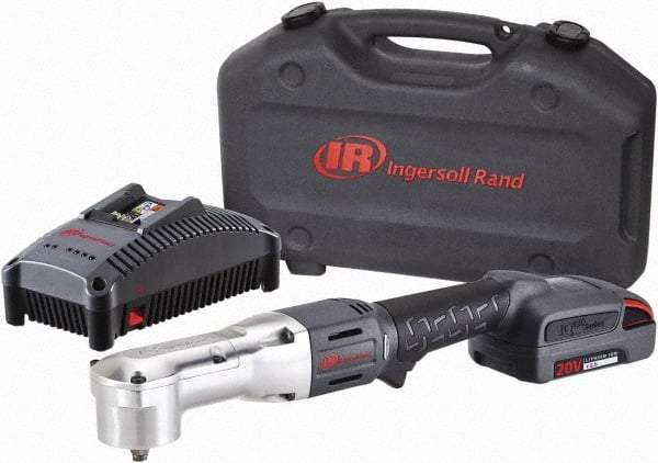 Ingersoll-Rand - 3/8" Drive 20 Volt Angled Cordless Impact Wrench & Ratchet - 1,900 RPM, 2,800 BPM, 180 Ft/Lb Torque, 1 Lithium-Ion Battery Included - Apex Tool & Supply