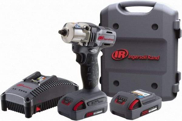 Ingersoll-Rand - 1/2" Drive 20 Volt Pistol Grip Cordless Impact Wrench & Ratchet - 1,700 RPM, 2,900 BPM, 160 Ft/Lb Torque, 2 Lithium-Ion Batteries Included - Apex Tool & Supply