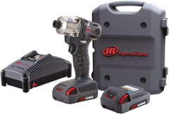 Ingersoll-Rand - 1/4" Drive 20 Volt Pistol Grip Cordless Impact Wrench & Ratchet - 1,900 RPM, 2,800 BPM, 160 Ft/Lb Torque, 2 Lithium-Ion Batteries Included - Apex Tool & Supply
