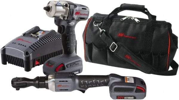 Ingersoll-Rand - 20 Volt Cordless Tool Combination Kit - Includes 3/8" Ratchet & 3/8" Square Drive Impact Wrench, Lithium-Ion Battery Included - Apex Tool & Supply