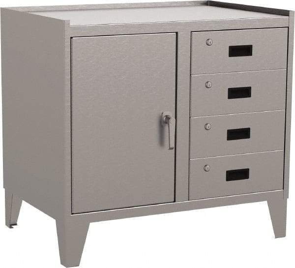 Jamco - 2 Shelf Locking Storage Cabinet - Stainless Steel, 36" Wide x 24" Deep x 34" High - Apex Tool & Supply