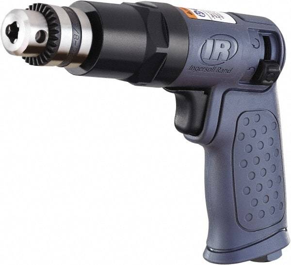 Ingersoll-Rand - 1/4" Reversible Keyed Chuck - Pistol Grip Handle, 1,875 RPM, 16.2 CFM, 0.25 hp, 90 psi - Apex Tool & Supply