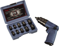 Ingersoll-Rand - 1/4" Drive, 14,500 RPM, 55 Ft/Lb Torque Impact Wrench Set - Pistol Grip Handle, 3,650 IPM, 13 CFM, 90 psi, 1/4" NPTF Inlet - Apex Tool & Supply