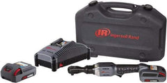 Ingersoll-Rand - 1/2" Drive 20 Volt Angled Cordless Impact Wrench & Ratchet - 225 RPM, 54 Ft/Lb Torque, 2 Lithium-Ion Batteries Included - Apex Tool & Supply