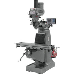 Jet - 9" Table Width x 49" Table Length, Variable Speed Pulley Control, 3 Phase Knee Milling Machine - R8 Spindle Taper, 3 hp - Apex Tool & Supply