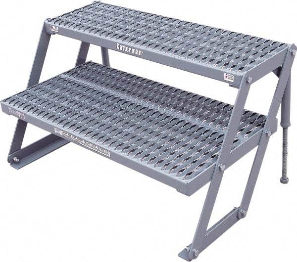 Cotterman - 23" 2 Step Platform - Work Platform, 800 Lb Capacity, 38" Base Width x 21" Base Depth - Apex Tool & Supply