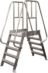 Cotterman - 80" 6 Step Crossover Bridge - Spacesaver, 500 Lb Capacity, 32" Base Width x 32" Base Depth - Apex Tool & Supply