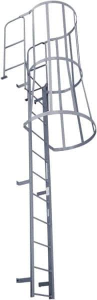 Cotterman - 373" 30 Step Fixed Ladder - Dock Ladder, 300 Lb Capacity, 39" Base Width x 40" Base Depth - Apex Tool & Supply
