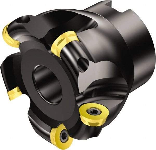 Sandvik Coromant - 5 Inserts, 1-1/2" Cut Diam, 3/4" Arbor Diam, 6.3mm Max Depth of Cut, Indexable Square-Shoulder Face Mill - 0° Lead Angle, 50mm High, R300-1340.. Insert Compatibility, Through Coolant, Series CoroMill 300 - Apex Tool & Supply