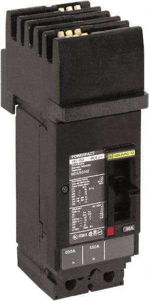 Square D - 100 Amp, 600 VAC, 2 Pole, Plug In Molded Case Circuit Breaker - Thermal Magnetic Trip, Multiple Breaking Capacity Ratings, 14-3/0 AWG - Apex Tool & Supply