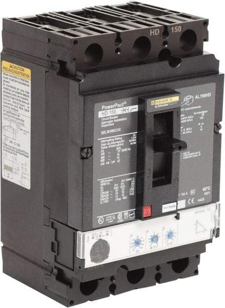 Square D - 100 Amp, 600 VAC, 3 Pole, Panel Mount Molded Case Circuit Breaker - Electronic Trip, Multiple Breaking Capacity Ratings, 14-3/0 AWG - Apex Tool & Supply
