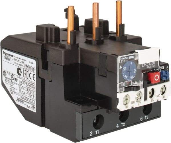 Schneider Electric - 48 to 65 Amp, 690 VAC, Thermal IEC Overload Relay - Trip Class 20, For Use with LC1D80 and LC1D95 - Apex Tool & Supply