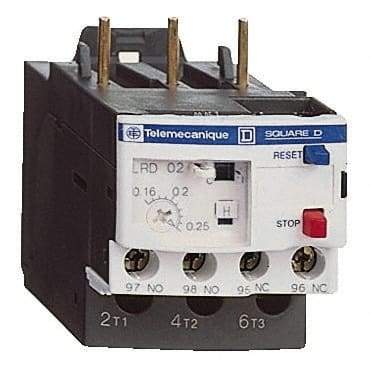 Schneider Electric - 1 to 1.6 Amp, 690 VAC, Thermal IEC Overload Relay - Trip Class 10A, For Use with LC1D09 and LC1D38 - Apex Tool & Supply