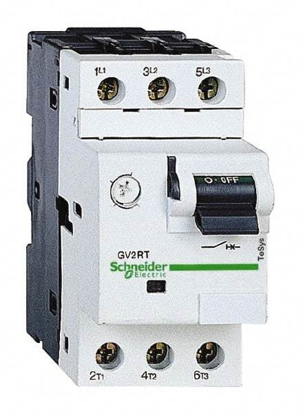 Schneider Electric - 14 Amp, 690 VAC at 50/60 Hz, 3 Pole, Bolt On, Clip Motor Circuit Breaker - Thermal Magnetic Trip, Multiple Breaking Capacity Ratings, 78mm Deep x 89mm High x 45mm Wide - Apex Tool & Supply