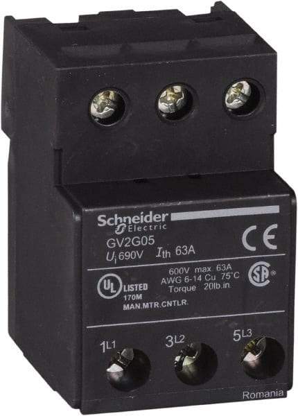 Schneider Electric - 63 Amp Circuit Breaker Terminal Block - Use with Linergy, TeSys D, TeSys GV2, TeSys K, TeSys U - Apex Tool & Supply