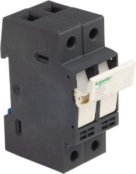 Schneider Electric - 2 Pole, 600 Volt, 30 Amp, DIN Rail Mount Fuse Holder - Compatible with CC Class, 35mm Wide Fuse - Apex Tool & Supply