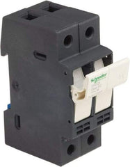 Schneider Electric - 2 Pole, 600 Volt, 30 Amp, DIN Rail Mount Fuse Holder - Compatible with CC Class, 35mm Wide Fuse - Apex Tool & Supply