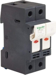 Schneider Electric - 2 Pole, 600 Volt, 32 Amp, DIN Rail Mount Fuse Holder - Compatible with AM,GG Class, 38mm Long x 35mm Wide and 10mm Diameter Fuse - Apex Tool & Supply
