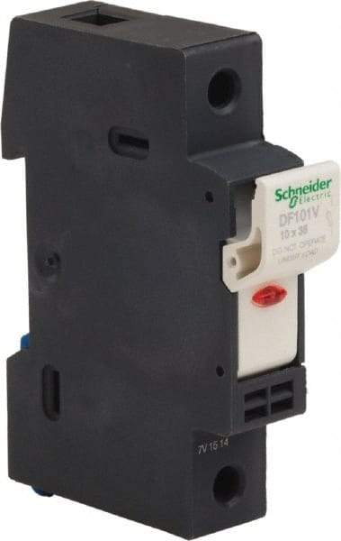 Schneider Electric - 1 Pole, 600 Volt, 32 Amp, DIN Rail Mount Fuse Holder - Compatible with 38mm Long x 17mm Wide and 10mm Diameter Fuse - Apex Tool & Supply