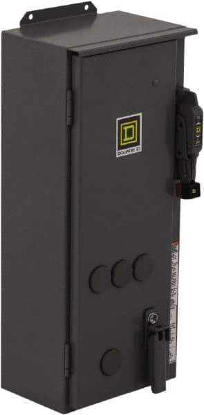 Square D - 3 Pole, 600 VAC, 18 Continuous Amp, 5 hp, Enclosed NEMA Combination Starter - NEMA 12, RoHS Compliant, 30 Amp Short Circuit Protection - Apex Tool & Supply