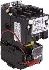 Square D - 220 Coil VAC at 50 Hz, 240 Coil VAC at 60 Hz, 9 Amp, Nonreversible Open Enclosure NEMA Motor Starter - 3 Phase hp: 1-1/2 at 200 VAC, 1-1/2 at 230 VAC, 2 at 460 VAC, 2 at 575 VAC - Apex Tool & Supply