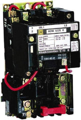 Square D - 24 Coil VAC at 60 Hz, 18 Amp, Nonreversible Open Enclosure NEMA Motor Starter - 3 Phase hp: 3 at 200 VAC, 3 at 230 VAC, 5 at 460 VAC, 5 at 575 VAC - Apex Tool & Supply