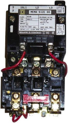 Square D - 208 Coil VAC at 60 Hz, 9 Amp, Nonreversible Open Enclosure NEMA Motor Starter - 3 Phase hp: 1-1/2 at 200 VAC, 1-1/2 at 230 VAC, 2 at 460 VAC, 2 at 575 VAC - Apex Tool & Supply