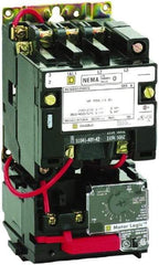 Square D - 440 Coil VAC at 50 Hz, 480 Coil VAC at 60 Hz, 18 Amp, Nonreversible Open Enclosure NEMA Motor Starter - 3 Phase hp: 3 at 200 VAC, 3 at 230 VAC, 5 at 460 VAC, 5 at 575 VAC - Apex Tool & Supply