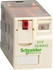 Schneider Electric - 3,000 VA Power Rating, Electromechanical Plug-in General Purpose Relay - 12 Amp at 250/277 VAC & 28 VDC, 6 Amp at 250 VAC & 28 VDC, 2CO, 24 VAC at 50/60 Hz - Apex Tool & Supply