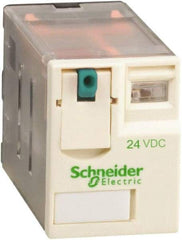 Schneider Electric - 750 VA Power Rating, Electromechanical Plug-in General Purpose Relay - 1 Amp at 250 VAC & 28 VDC, 2 Amp at 250 VAC & 28 VDC, 3 Amp at 277 VAC & 28 VDC, 4CO, 24 VDC - Apex Tool & Supply