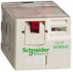 Schneider Electric - 3,750 VA Power Rating, Electromechanical Plug-in General Purpose Relay - 15 Amp at 250 VAC & 28 VDC, 4CO, 120 VAC - Apex Tool & Supply