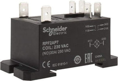 Schneider Electric - 7,500 VA Power Rating, Electromechanical Plug-in General Purpose Relay - 20 Amp at 28 VDC, 25 at 28 VDC, 30 at 250/277 VAC, 2NO, 230 VAC - Apex Tool & Supply