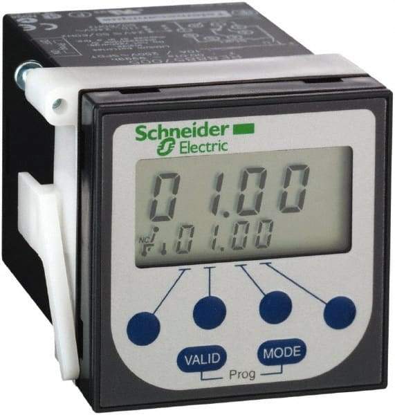 Schneider Electric - 100 hr Delay, Time Delay Relay - 8 Contact Amp, 24 VDC & 24 to 240 VAC at 50/60 Hz - Apex Tool & Supply