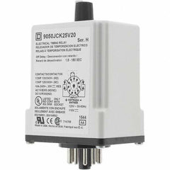 Square D - DPDT Time Delay Relay - 10 Contact Amp, 110 VDC & 120 VAC - Apex Tool & Supply
