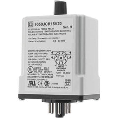 Square D - 0.66 min Delay, DPDT Time Delay Relay - 10 Contact Amp, 110 VDC & 120 VAC - Apex Tool & Supply