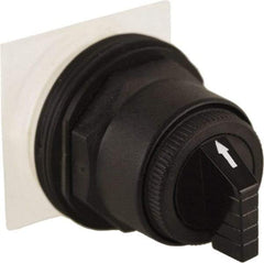 Schneider Electric - 30mm Mount Hole, 3 Position, Knob and Pushbutton Operated, Selector Switch Only - Black, Momentary (MO), without Contact Blocks, Anticorrosive, Weatherproof, Dust and Oil Resistant - Apex Tool & Supply