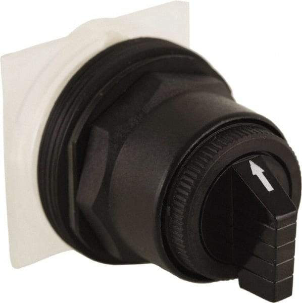 Schneider Electric - 30mm Mount Hole, 3 Position, Knob and Pushbutton Operated, Selector Switch Only - Black, Maintained (MA), without Contact Blocks, Anticorrosive, Weatherproof, Dust and Oil Resistant - Apex Tool & Supply