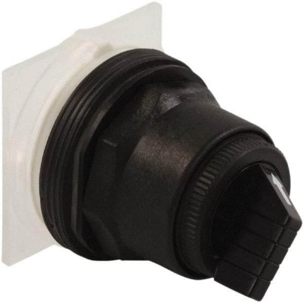 Schneider Electric - 30mm Mount Hole, 2 Position, Knob and Pushbutton Operated, Selector Switch Only - Black, Maintained (MA), without Contact Blocks, Anticorrosive, Weatherproof, Dust and Oil Resistant - Apex Tool & Supply