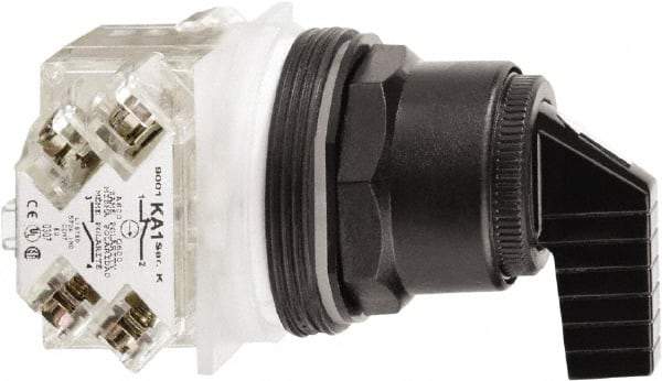 Schneider Electric - 30mm Mount Hole, 2 Position, Handle Operated, Selector Switch Only - Maintained (MA), Nonilluminated, without Contact Blocks, Shock and Vibration Resistant - Apex Tool & Supply