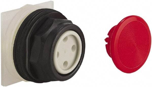 Schneider Electric - 30mm Mount Hole, Extended Straight, Pushbutton Switch Only - Red Pushbutton, Momentary (MO) - Apex Tool & Supply