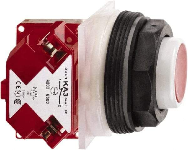 Schneider Electric - 30mm Mount Hole, Extended Straight, Pushbutton Switch with Contact Block - Octagon, Red Pushbutton, Momentary (MO) - Apex Tool & Supply