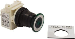 Schneider Electric - 30mm Mount Hole, Extended Straight, Pushbutton Switch Only - Green Pushbutton, Maintained (MA), Momentary (MO) - Apex Tool & Supply