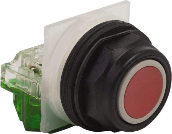 Schneider Electric - 30mm Mount Hole, Extended Straight, Pushbutton Switch with Contact Block - Red Pushbutton, Momentary (MO) - Apex Tool & Supply