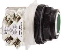 Schneider Electric - 30mm Mount Hole, Flush, Pushbutton Switch with Contact Block - Octagon, Green Pushbutton, Momentary (MO) - Apex Tool & Supply