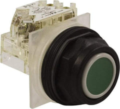 Schneider Electric - 30mm Mount Hole, Flush, Pushbutton Switch with Contact Block - Octagon, Green Pushbutton, Momentary (MO) - Apex Tool & Supply