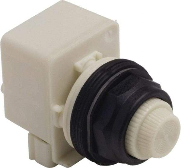 Schneider Electric - 120 V White Lens LED Pilot Light - Round Lens, Screw Clamp Connector, 54mm OAL x 42mm Wide, Vibration Resistant - Apex Tool & Supply