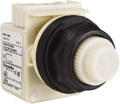 Schneider Electric - 110 VAC at 50/60 Hz via Transformer, 120 VAC at 50/60 Hz via Transformer White Lens Indicating Light - Round Lens, Screw Clamp Connector, Corrosion Resistant, Dust Resistant, Oil Resistant - Apex Tool & Supply