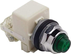 Schneider Electric - 120 V Green Lens LED Press-to-Test Indicating Light - Octagonal Lens, Screw Clamp Connector - Apex Tool & Supply